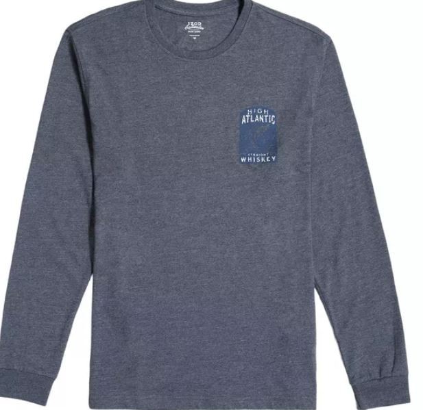 IZOD Men’s Long Sleeve Saltwater Graphic T-Shirt, Carbon Heather, Large