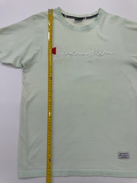 Champion Boys T-Shirt Light Green Logo Size M Regular Crewneck