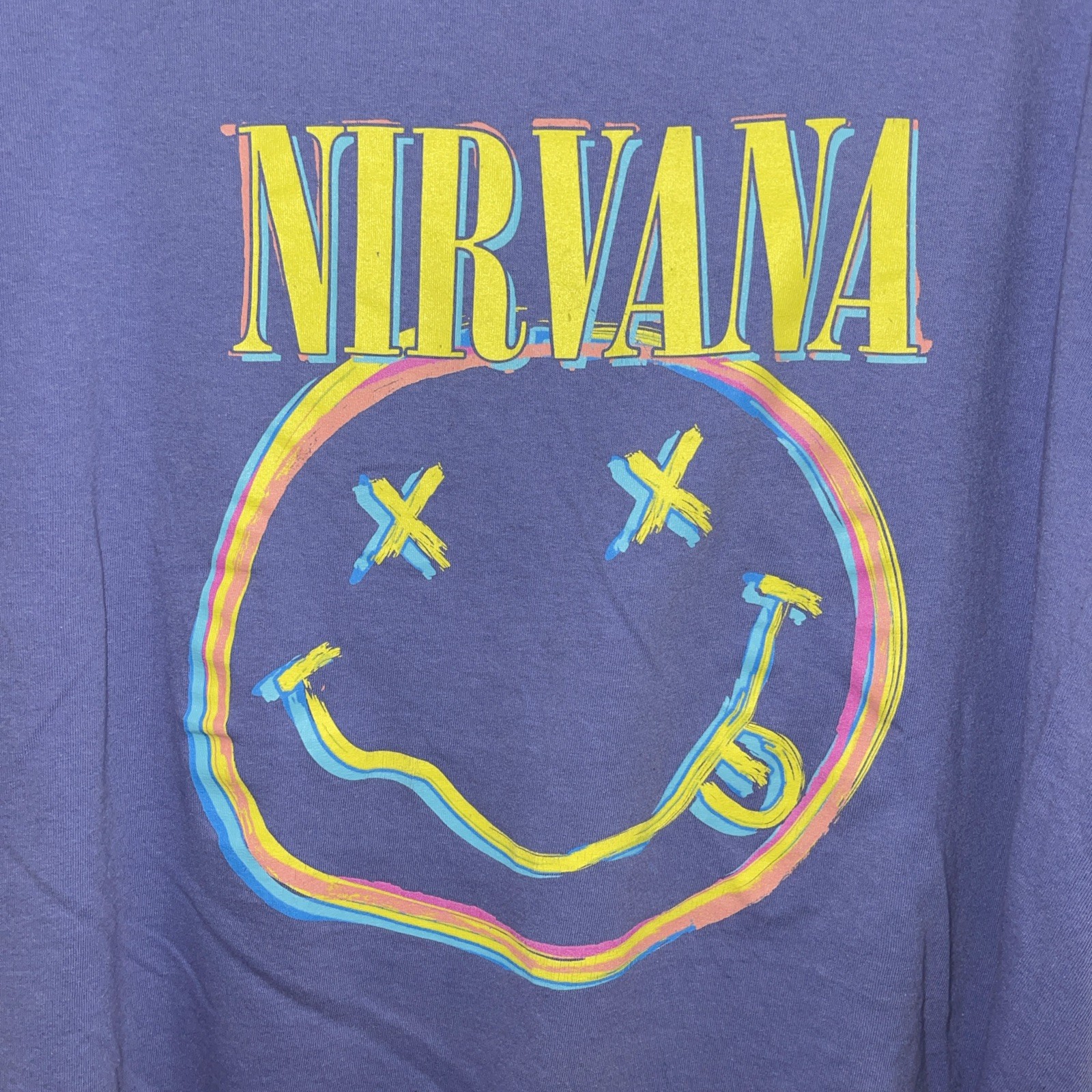 Nirvana Multi Color Smiley Trippy Variation T-shirt Size XL