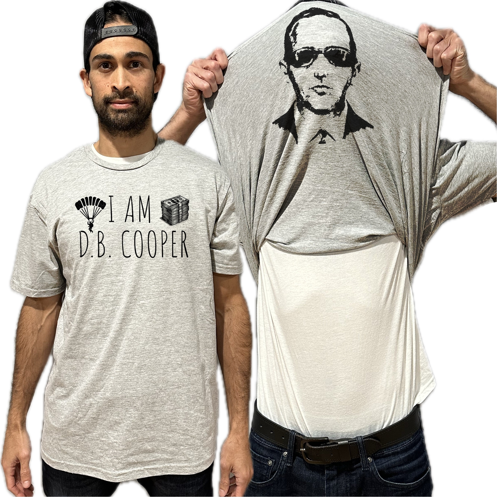 I am D.B. Cooper Flip Shirt – Funny DB Cooper T-Shirt – True Crime Gift