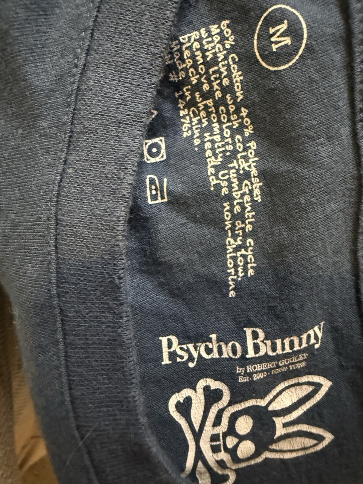 Psycho Bunny Psychobunny Logo Shirt Size M Navy Blue Red Logo Chest