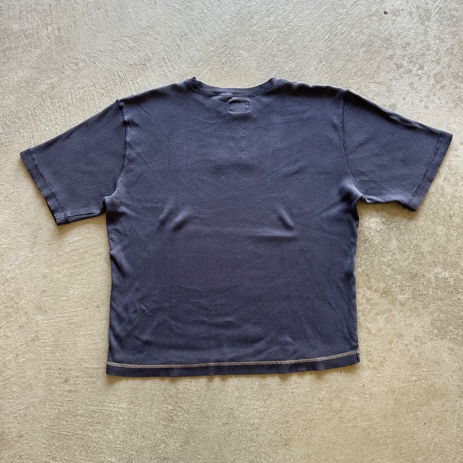 Vintage 90s American Eagle Shirt Size Large Navy Blue Faded Ribbed Logo