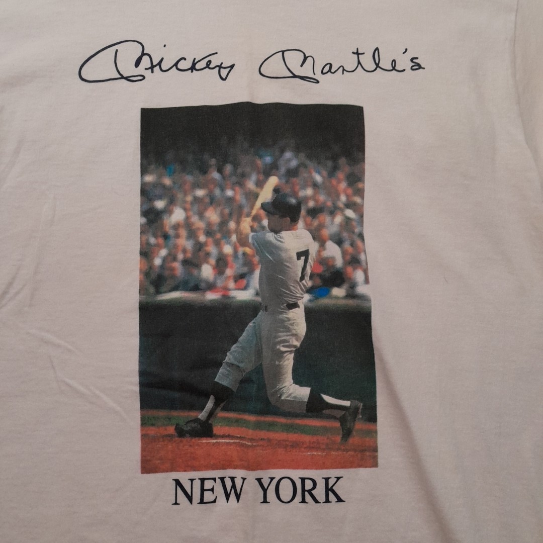 Vintage FOTL T Shirt Mens L Mickey Mantle’s New York Baseball Single Stitch USA