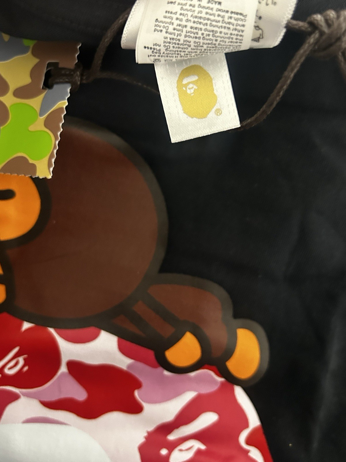brand new size medium BAPE ABC Camo Milo On Big Ape Tee pink/black