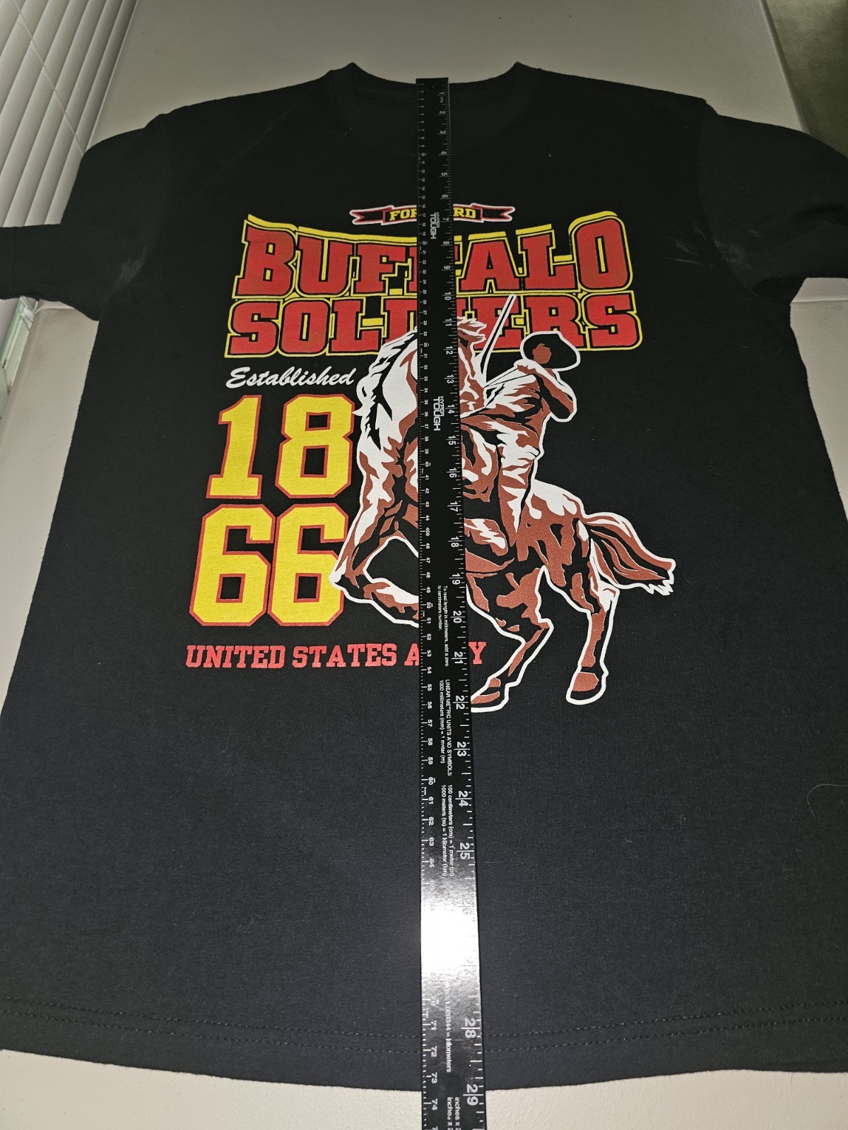 Buffalo Soldiers MC Large Mens Black Double-sided Graphic Logo Tshirt
