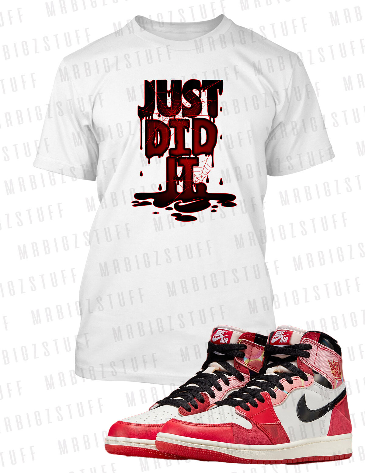 Just Did It Graphic Sneaker Tee Shirt J1 Next Chapter Spider Verse Big Tall T
