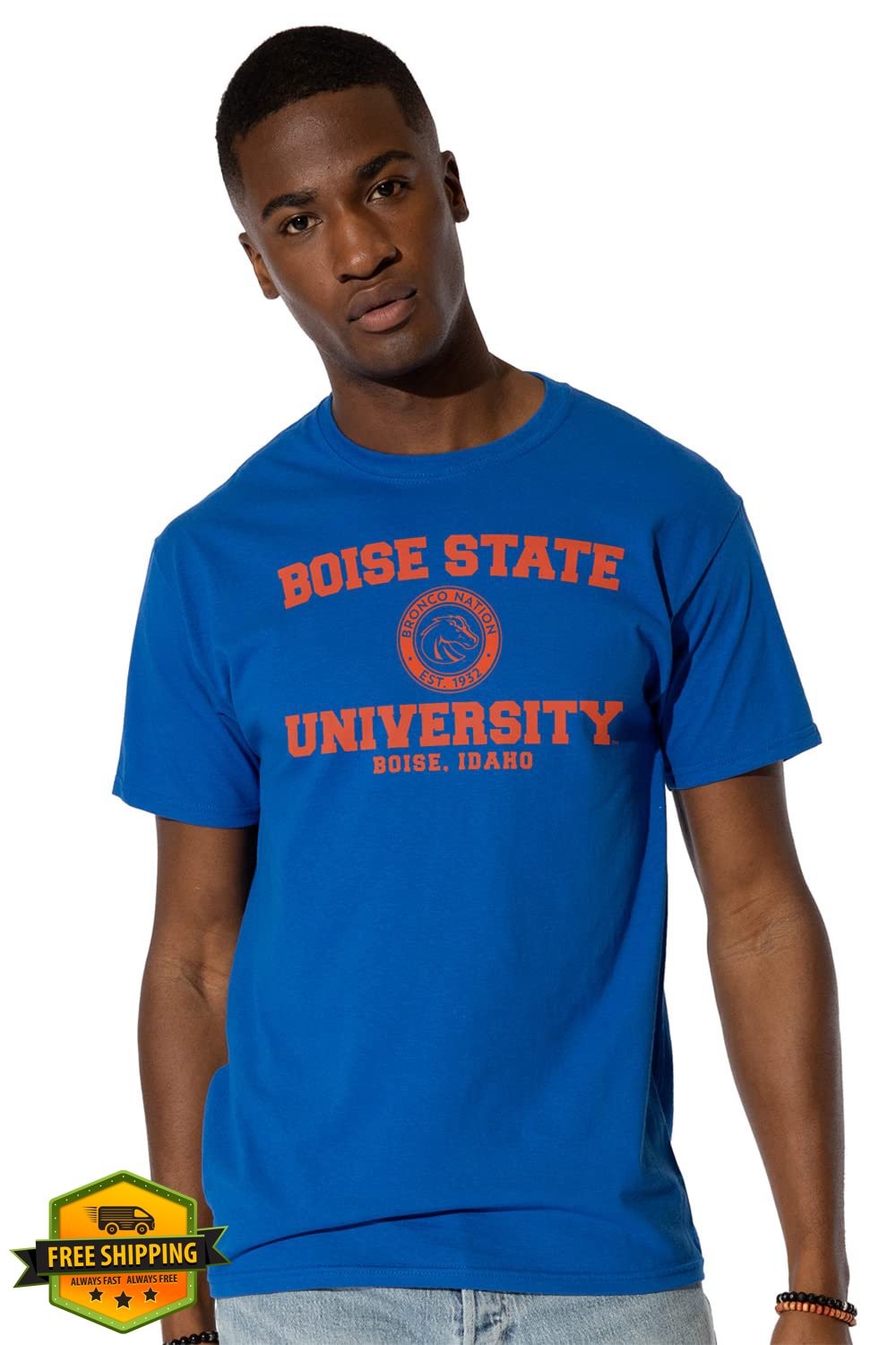 LOGOVISION Collegiate Distressed Circle Logo Unisex Cotton T-Shirt