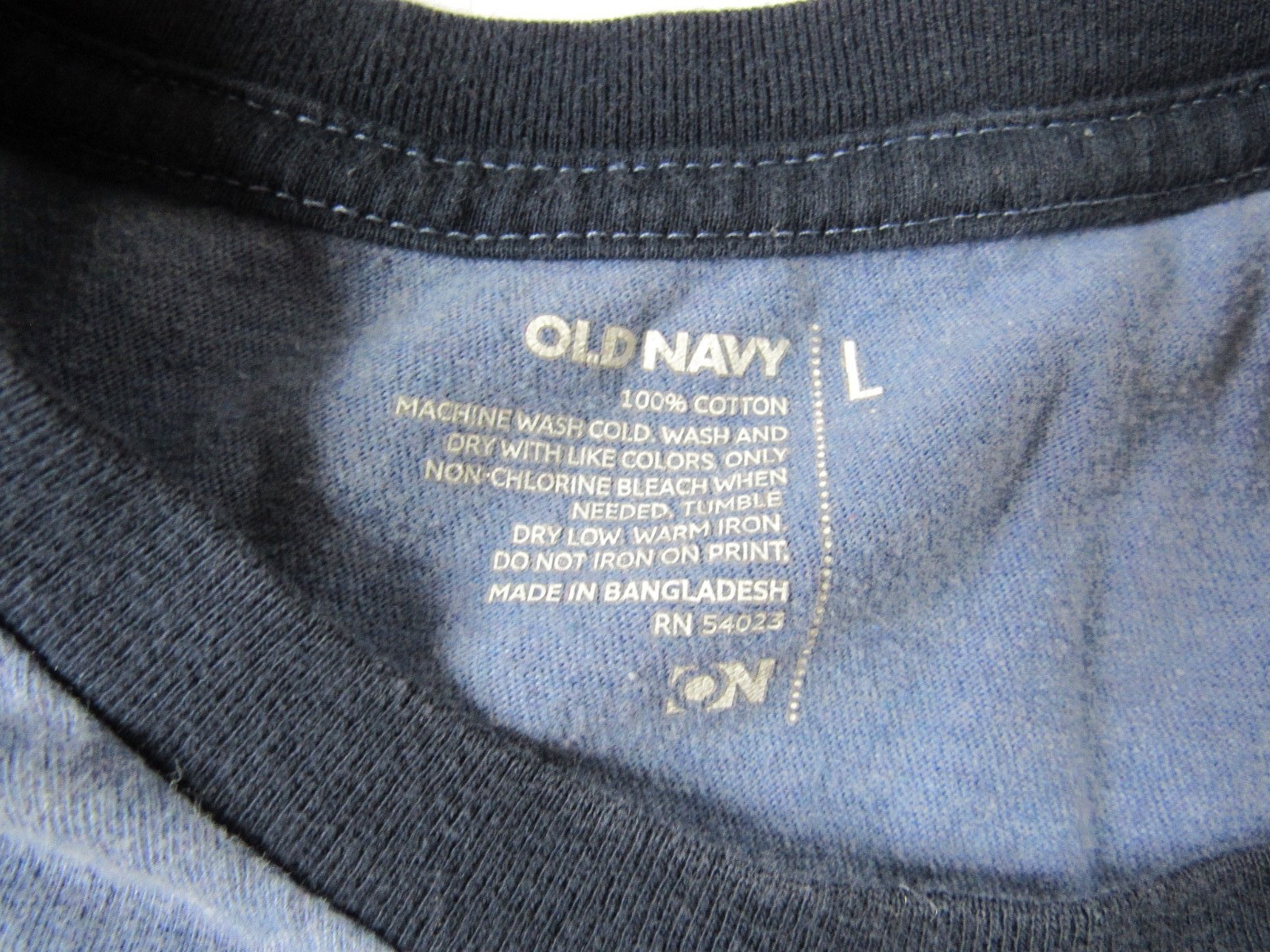 Old Navy Tee Vintage Ringer Blue & Navy Short Sleeve 100% Cotton Men’s L Large