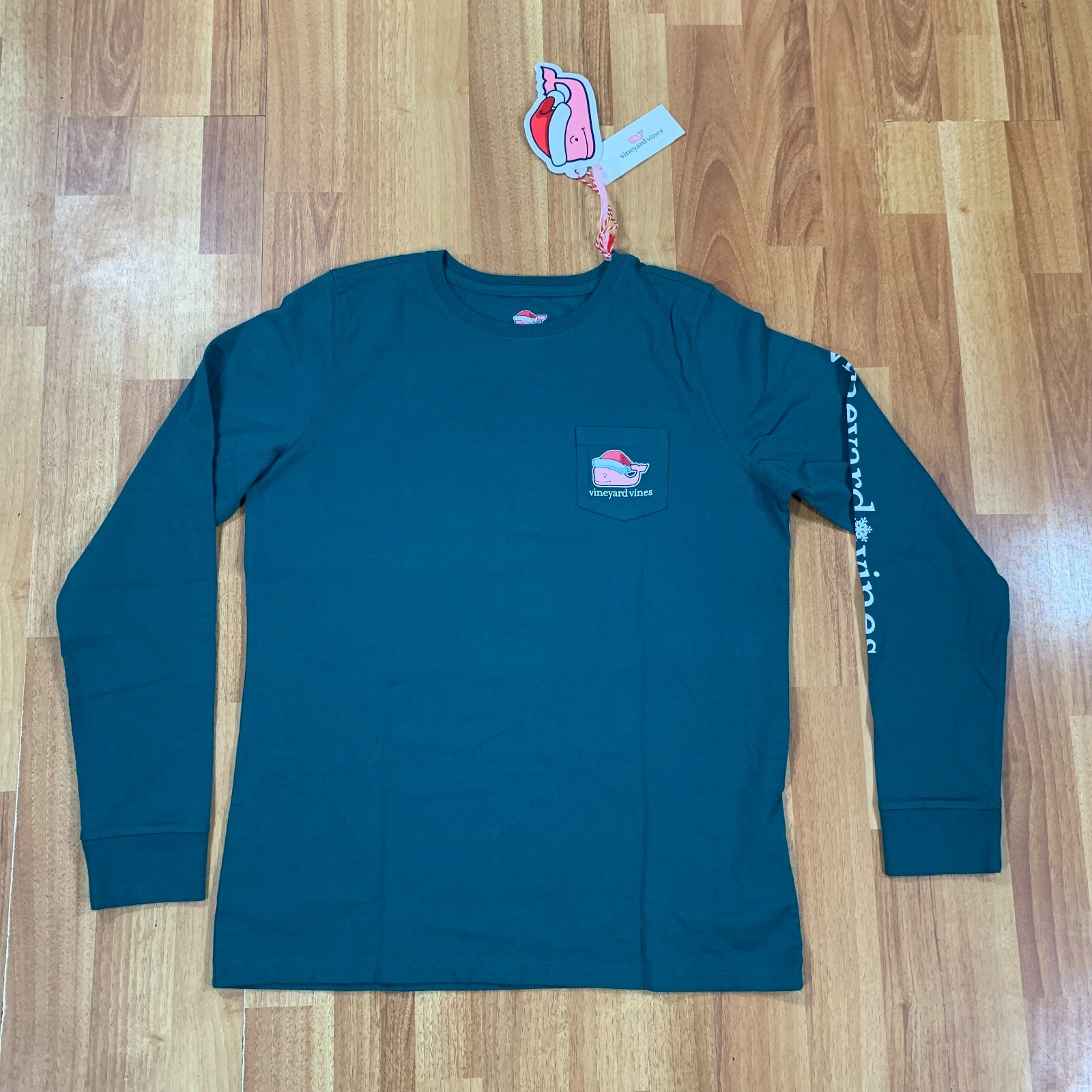 Vineyard Vines Shirt Mens Small Green Whale Merry Christmas Long Sleeve NWT