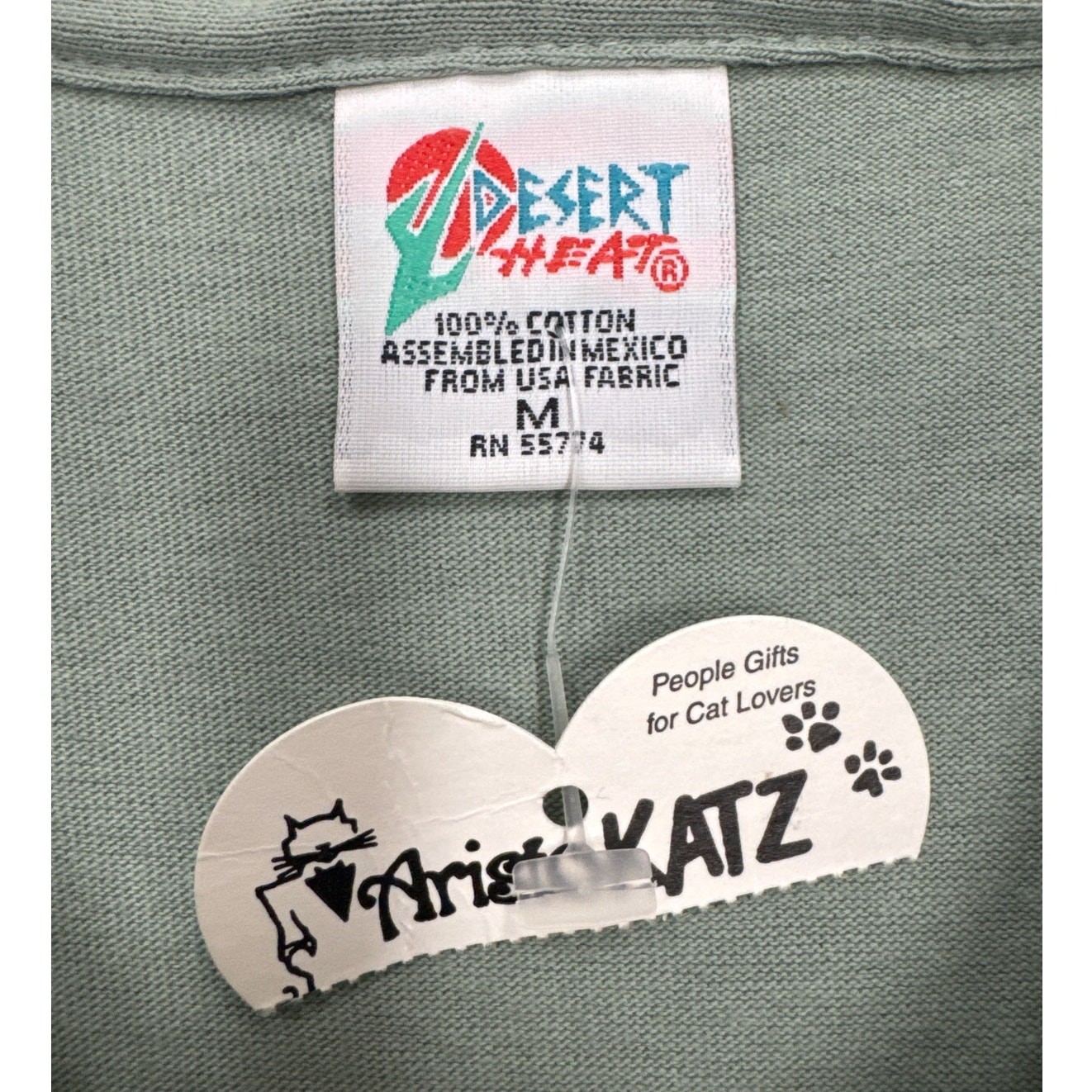 AristoKatz Palm Springs Cat Embroidered Tee Medium NWT Vintage