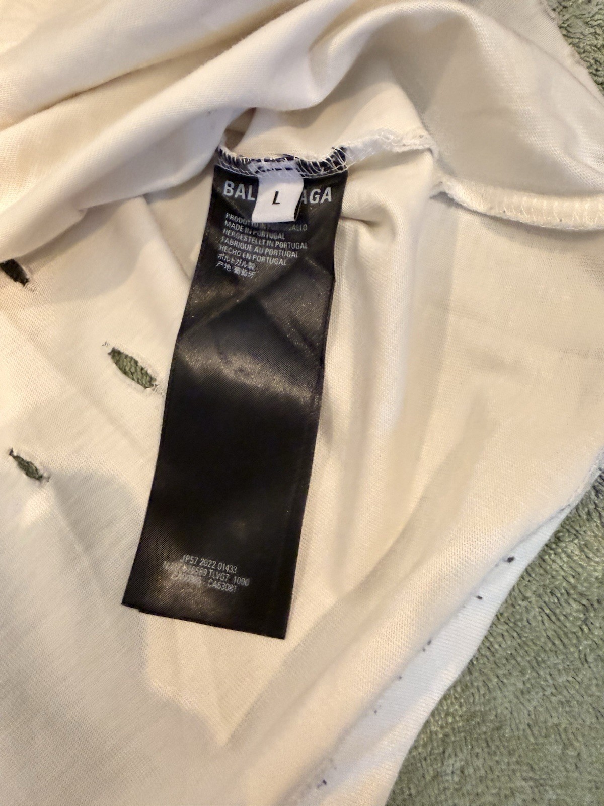 Balenciaga Unifit Logo Graphic White Cotton Jersey T-Shirt Men L