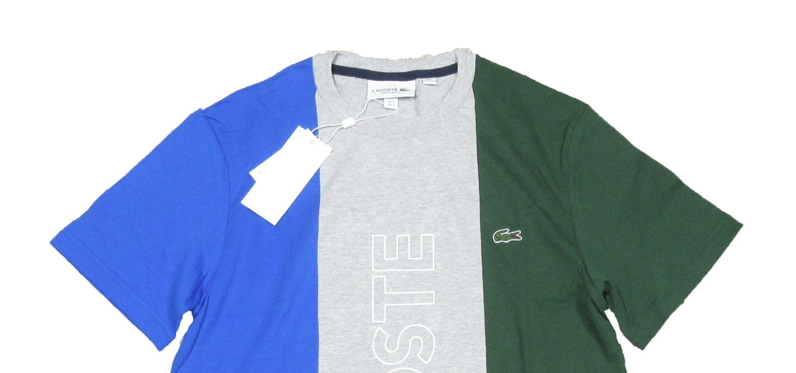Lacoste Men’s Grey Chine Logo Graphic Print Regular Fit Crew-Neck T-Shirt