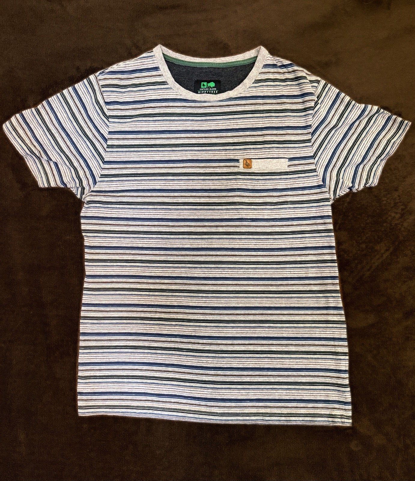 Hippytree Short Sleeve Shirt Reno Heather Grey Striped Men’s Medium