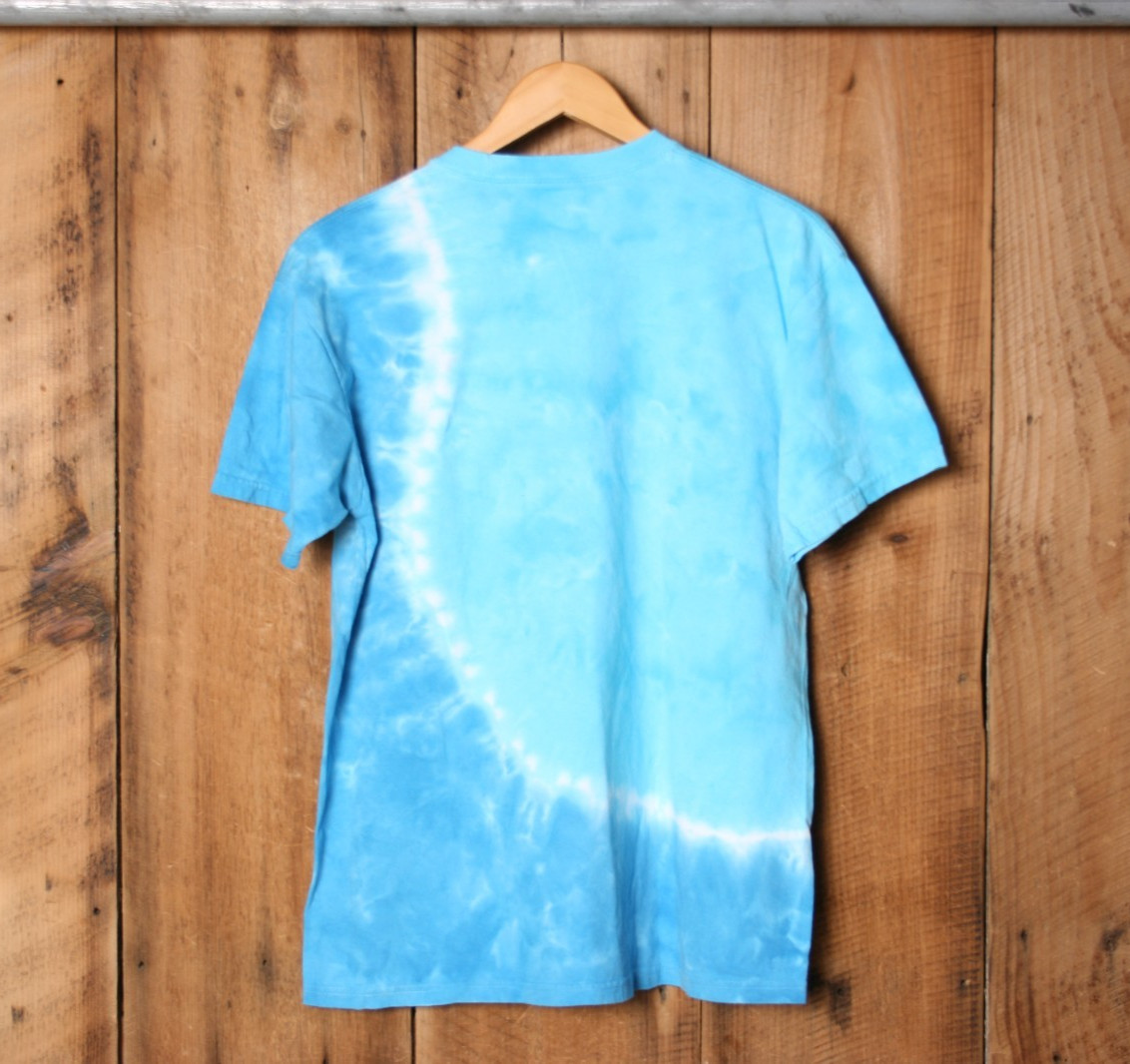 LIQUID BLUE Aquatic Ecosystem Fish, Sea Turtle, Anemones Tie-Dye T-Shirt Sz. L