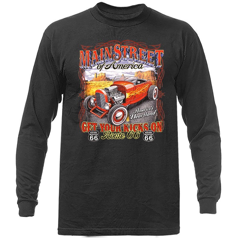 Main Street of America Route 66 Hot Rod Long Sleeve T-Shirt