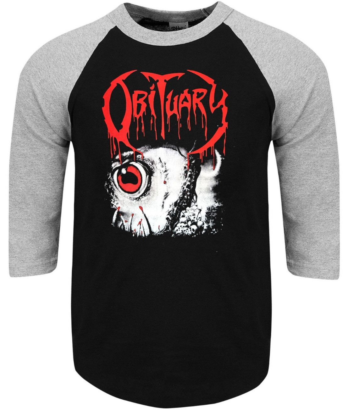 Obituary Chopped in Half Death Metal Band Raglan 3/4 Sleeve (Multiple Variation)