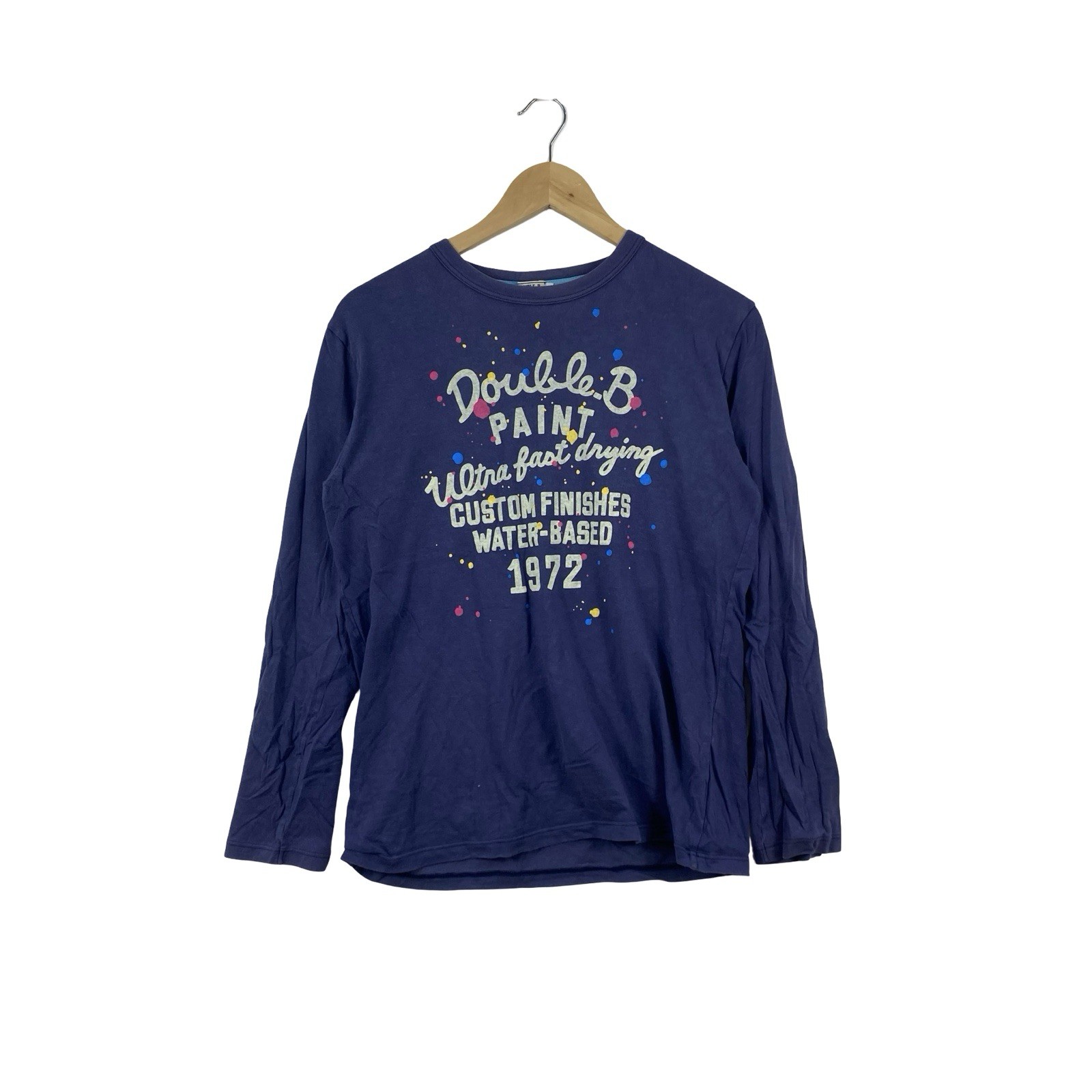 Vintage DOUBLE.B MIKI HOUSE Long Sleeve Graphic Tee Shirt Paint