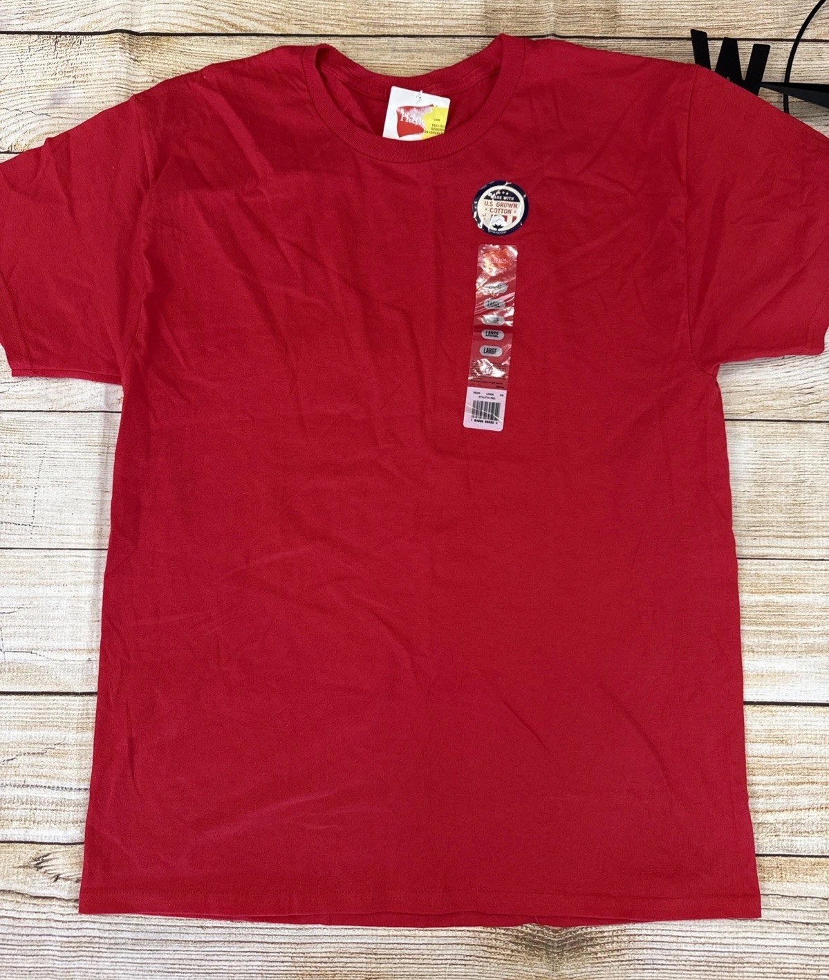 Hanes Essentials Men’s Short Sleeve T-Shirt Size Large 2pk Athletic Red