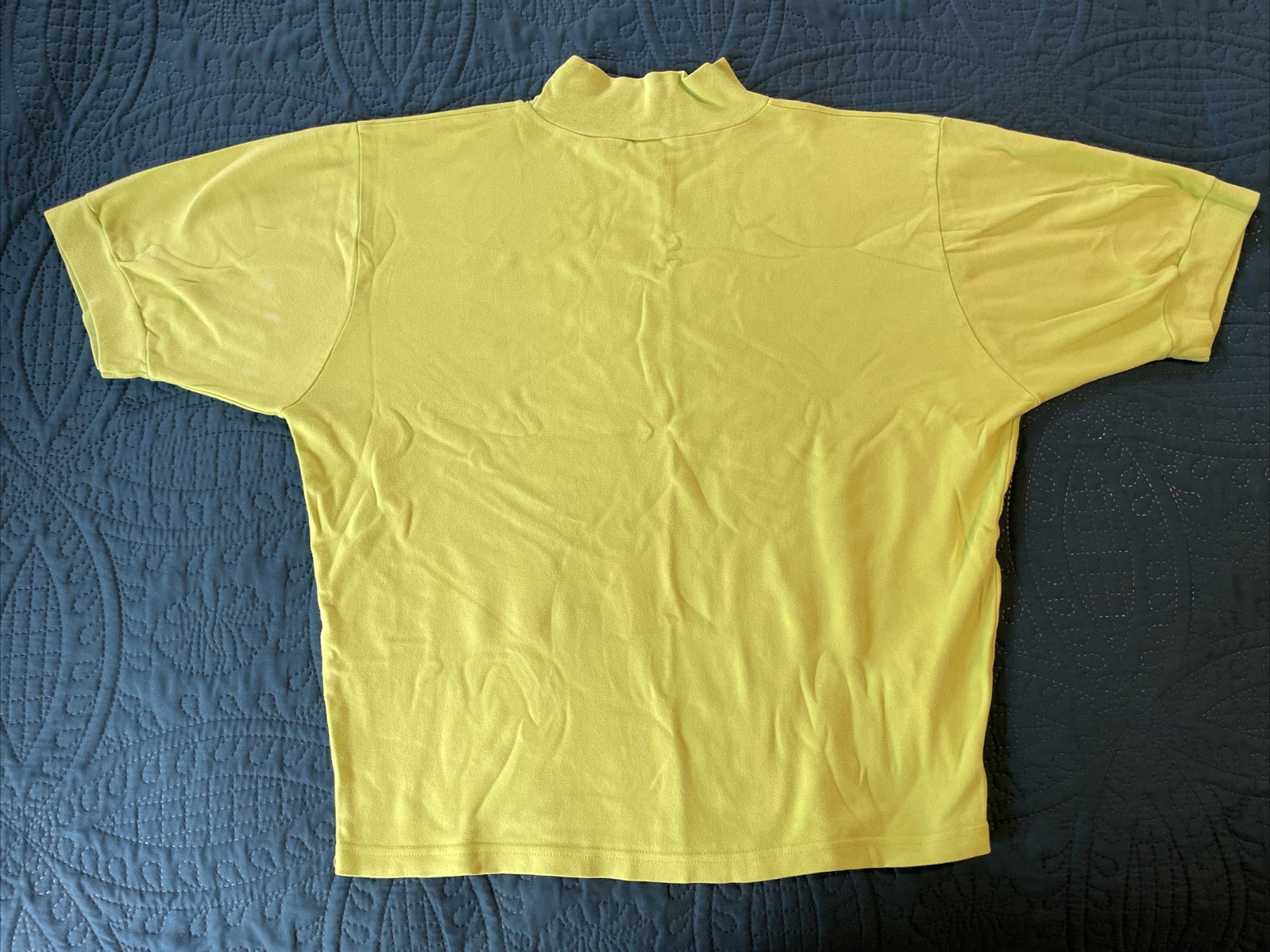 VINTAGE 90’S LIME GREEN SHIRT, HIGH NECK, SAN FRANCSICO CITY STREETS L