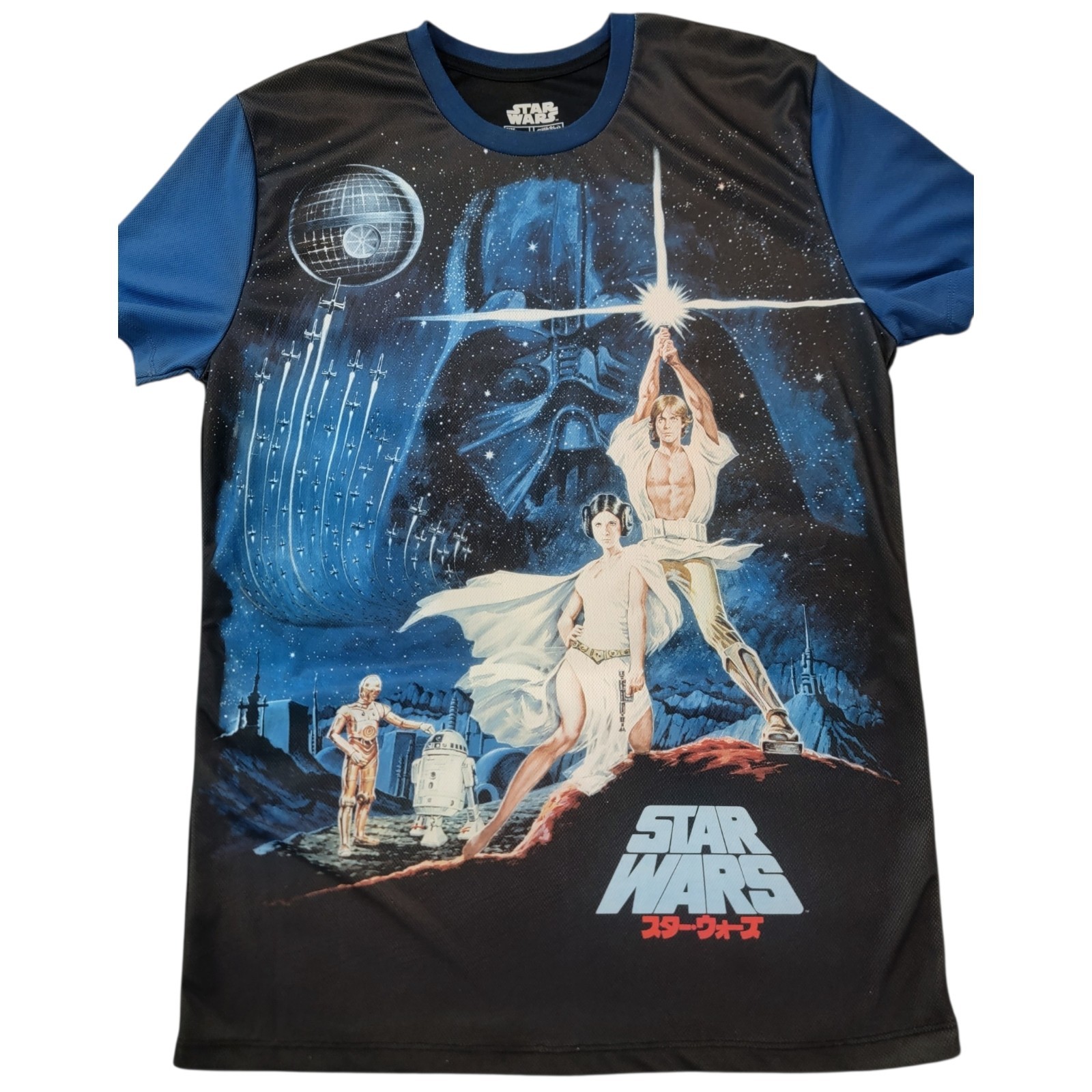 Star Wars A New Hope Movie Poster Graphic Tee Men’s Medium Japanese Logo