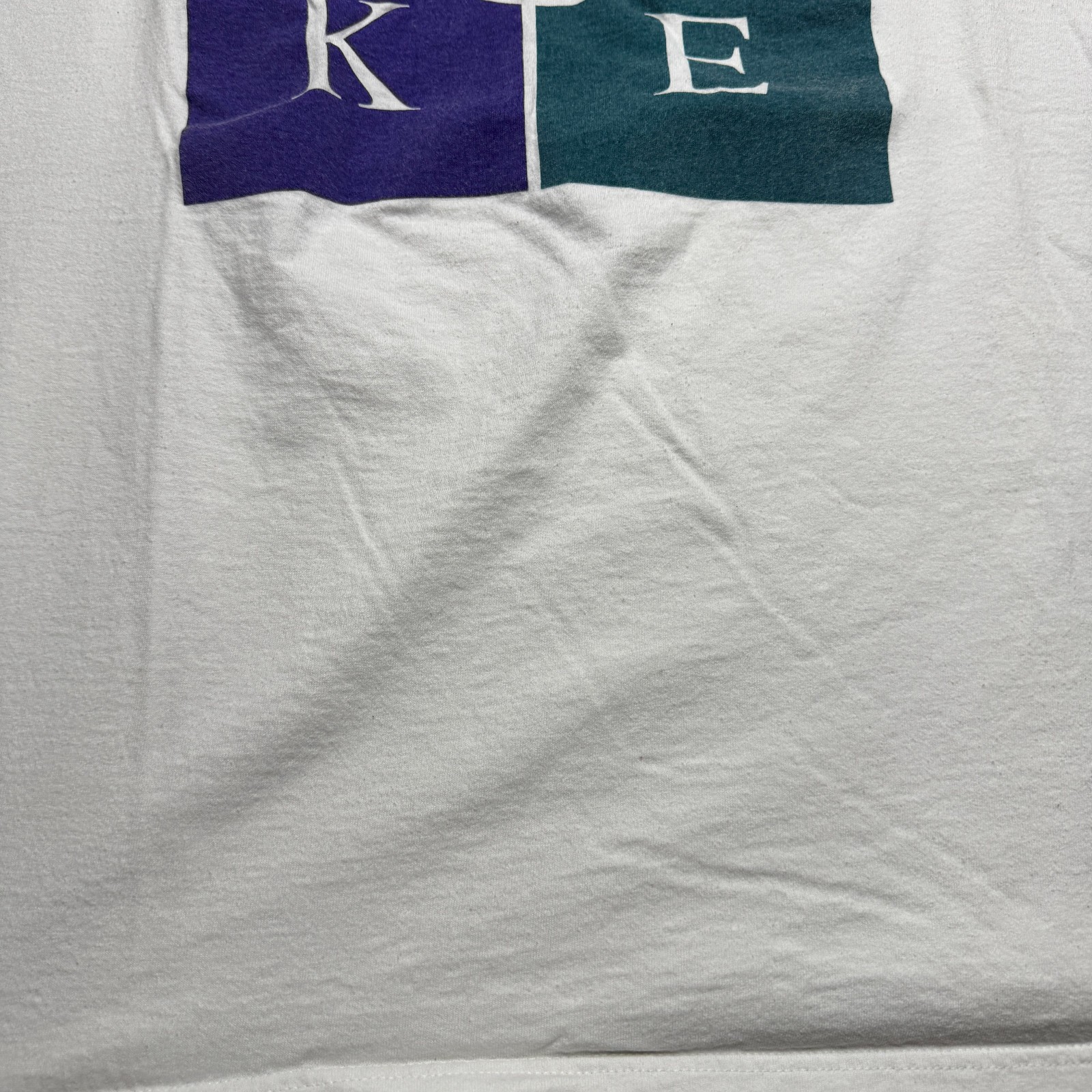 Vintage Nike T Shirt XL White Block Logo Graphic USA 90s Y2K Athletic Streetwear