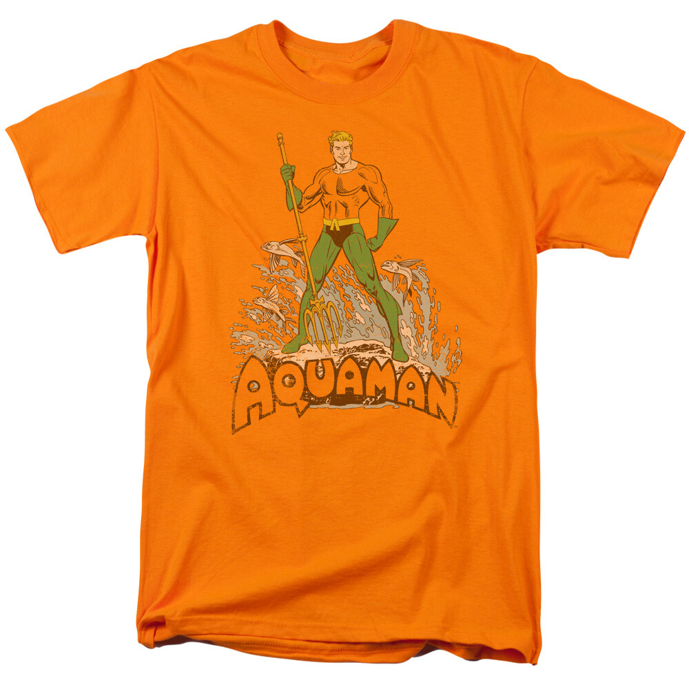 DC COMICS AQUAMAN DISTRESSED Licensed Adult Men’s Graphic Tee Shirt SM-4XL