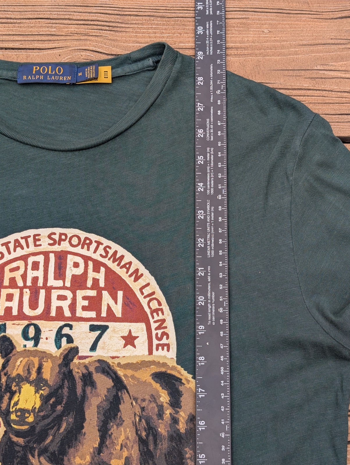 Polo Ralph Lauren State Sportsman License Grizzly Bear Tee Size M WORN ONCE