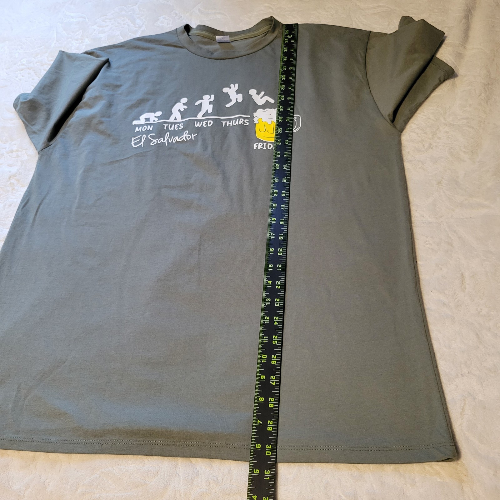 El Salvador Mens T Shirt Large Green Short Sleeve