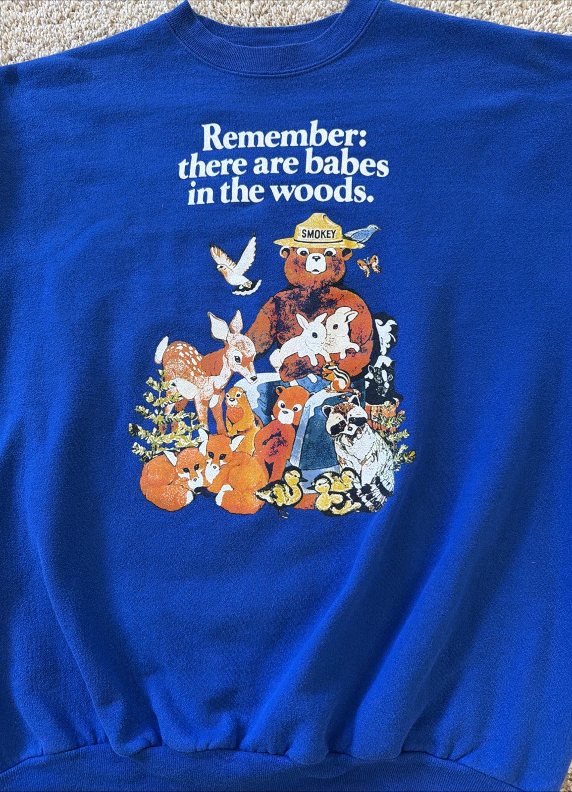 90s Bear Remember There Are Babes in the Woods Shirt Smokey Bear Sweatshirt L