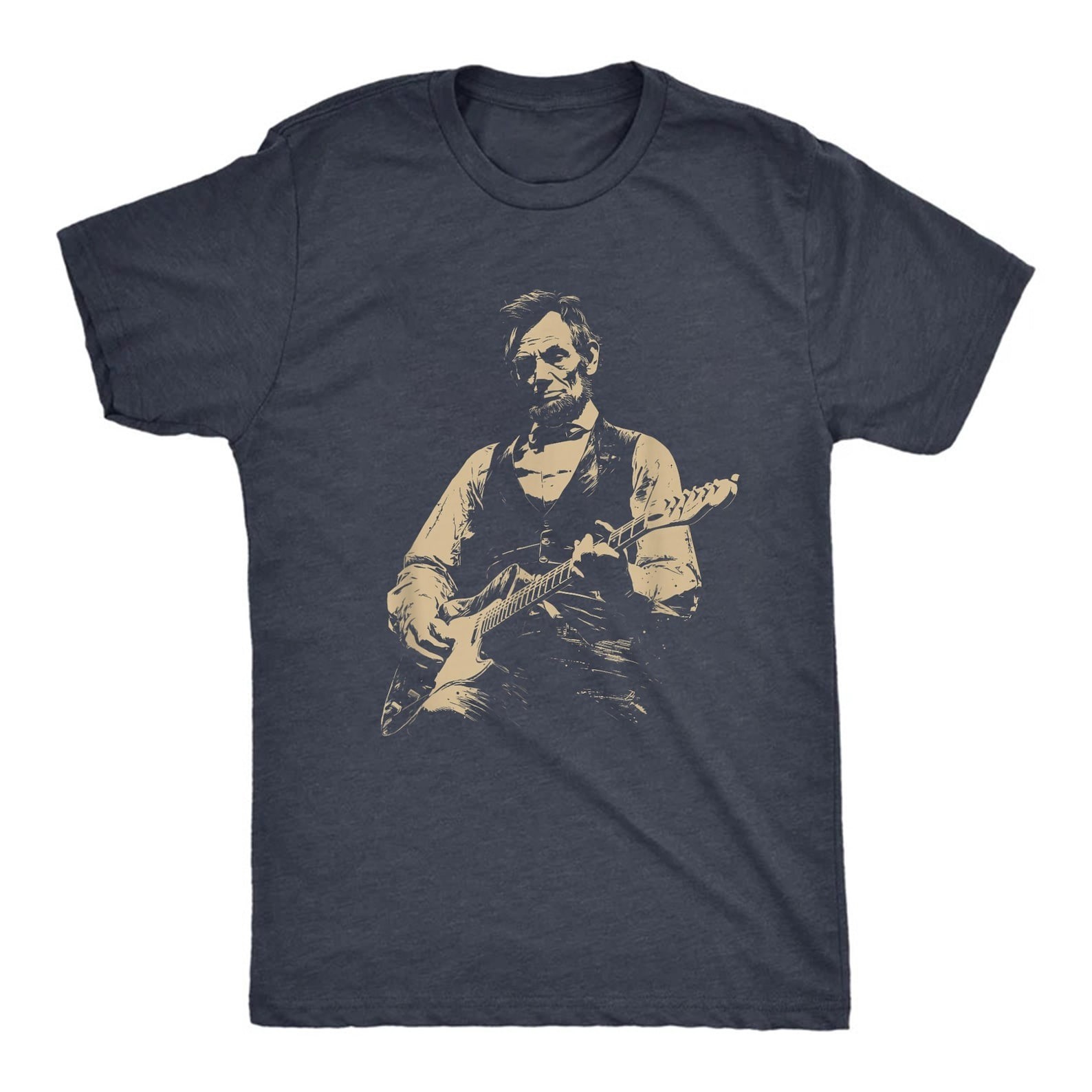 Abraham Lincoln Guitar T-Shirt, Retro Political Humor Tee