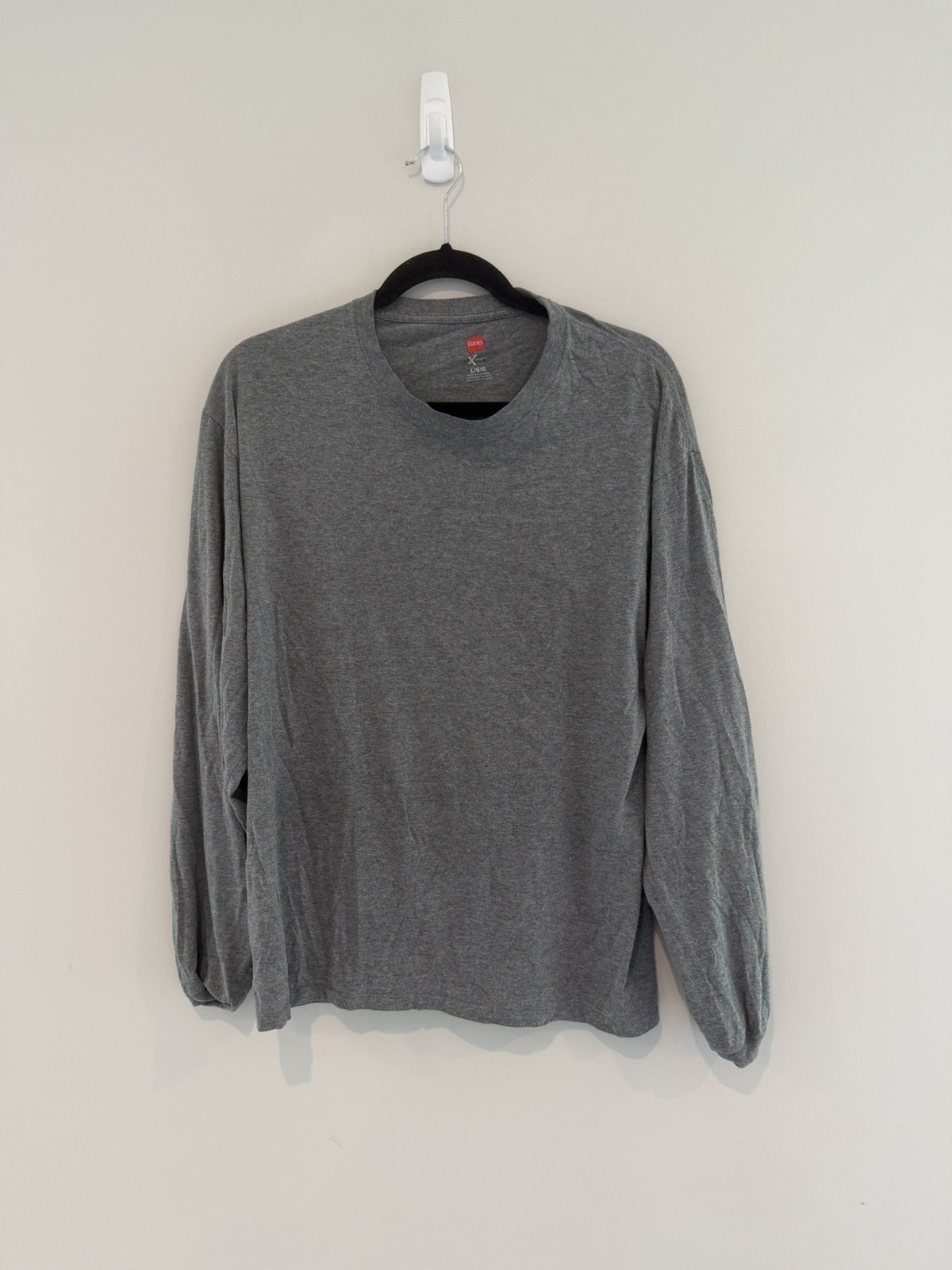 Hanes X-Temp Men’s Long-sleeve Shirt Gray Heather Size Large