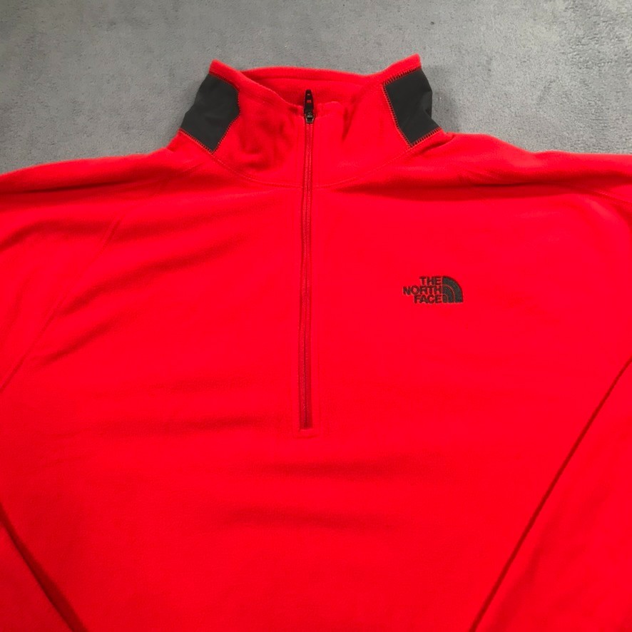 The North Face Sweater Men’s XL Red Fleece 1/4 Zip Pullover Mock Neck Outdoors