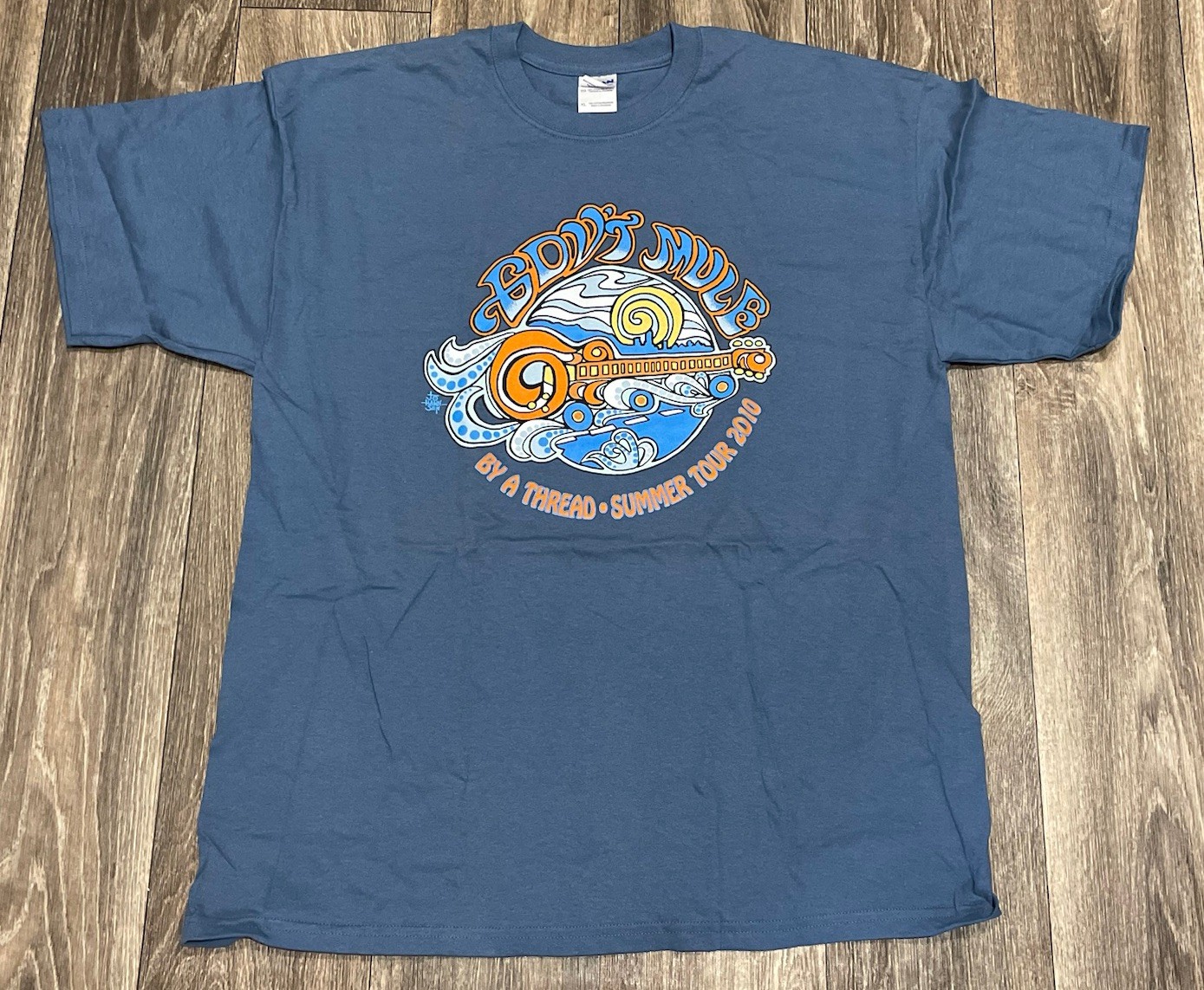 Gov’t Mule Blue T-Shirt 2010 By A Thread Summer Tour Concert Government, XL
