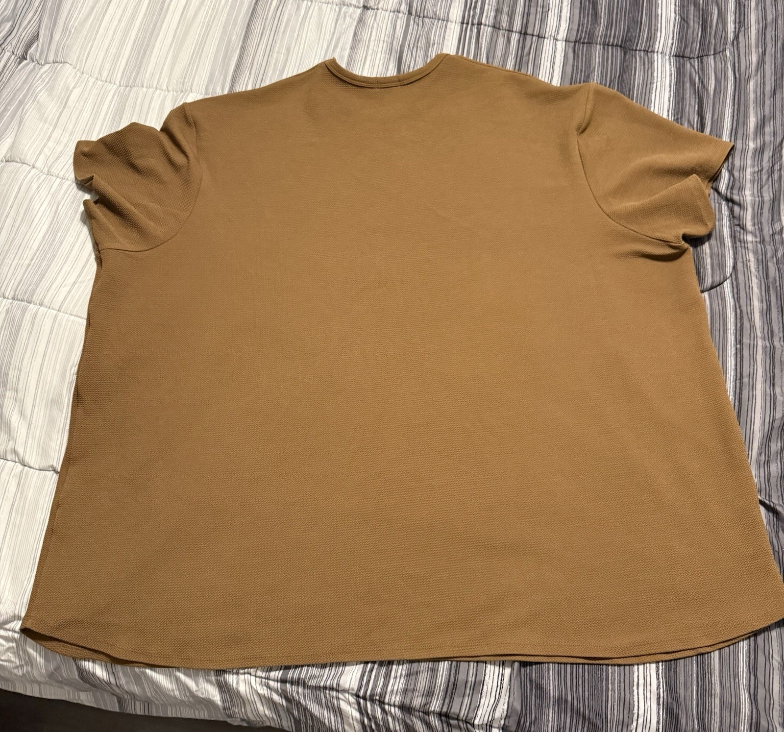 One Bone Bullet Men’s 7XL Brown Short Sleeve Shirt, Wrinkle-Free, Waffle Tee