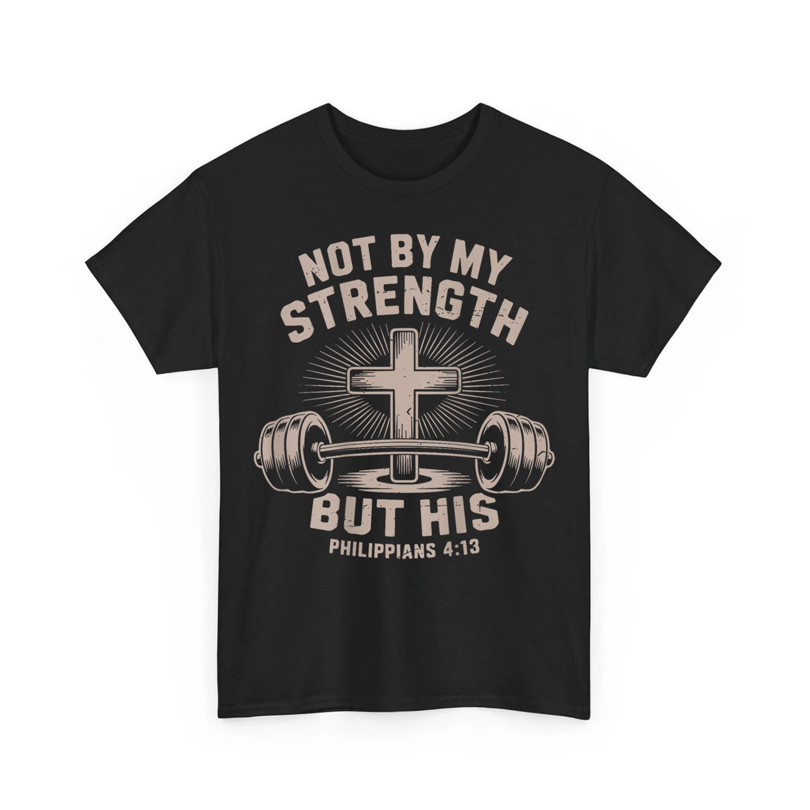 Funny Not by My Strength But His Christian Workout Gym Jesus Unisex T-Shirt