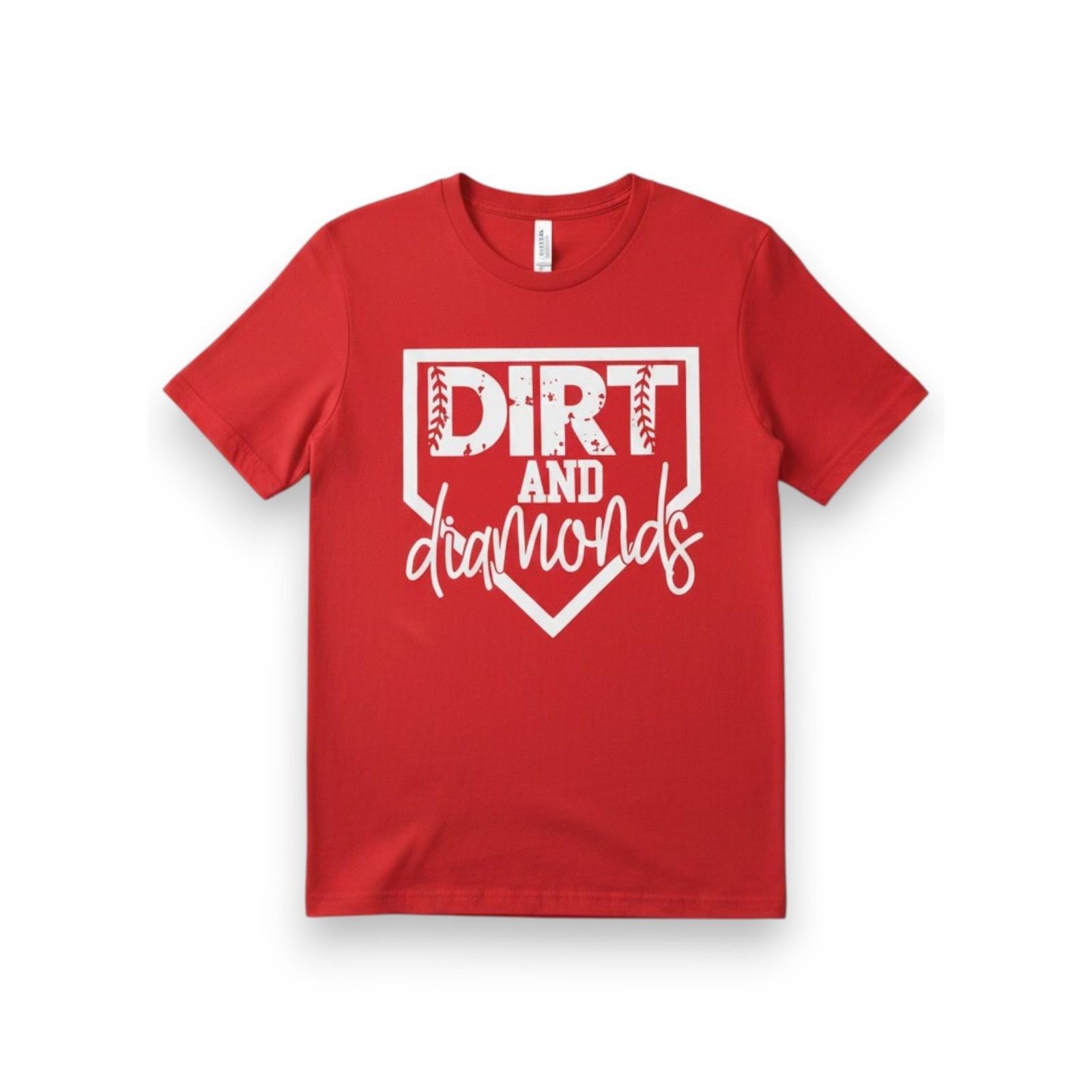 Bella+Canvas Graphic Tee Men L Short Sleeve T-Shirt Baseball Softball Sport Red