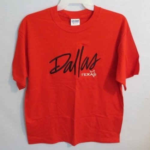 Dallas Texas red 100% cotton short sleeve embellished tee *Sz L*