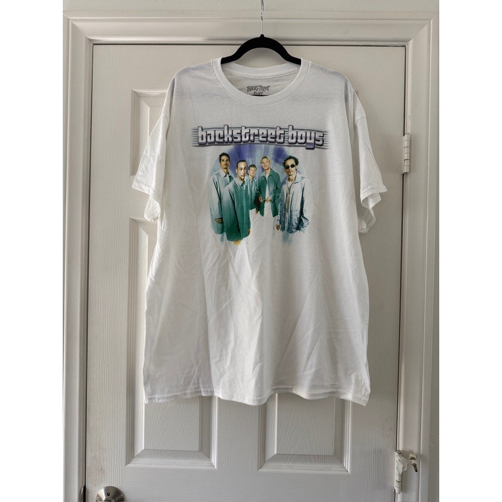 back street boys millennium throwback tour white band tee unisex size large / xl