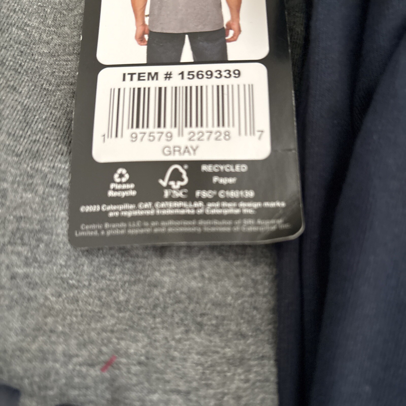 BRAND NEW WITH TAGS CAT Men’s Workwear Relaxed Fit T-Shirt, Gray, Blue. XXL