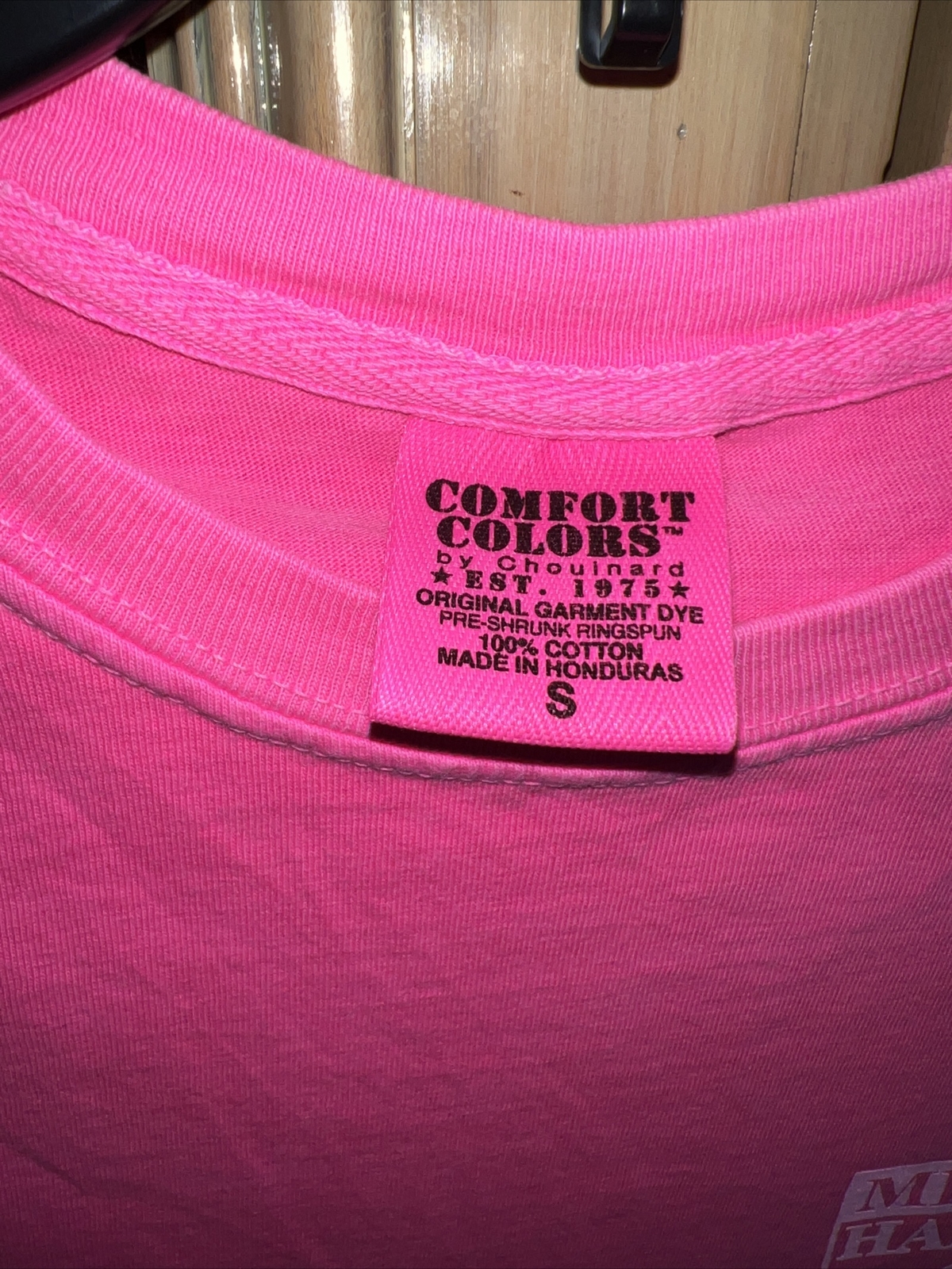 New Bern NC S Tee Shirt Mitchell Hardware Comfort Colors neon pink