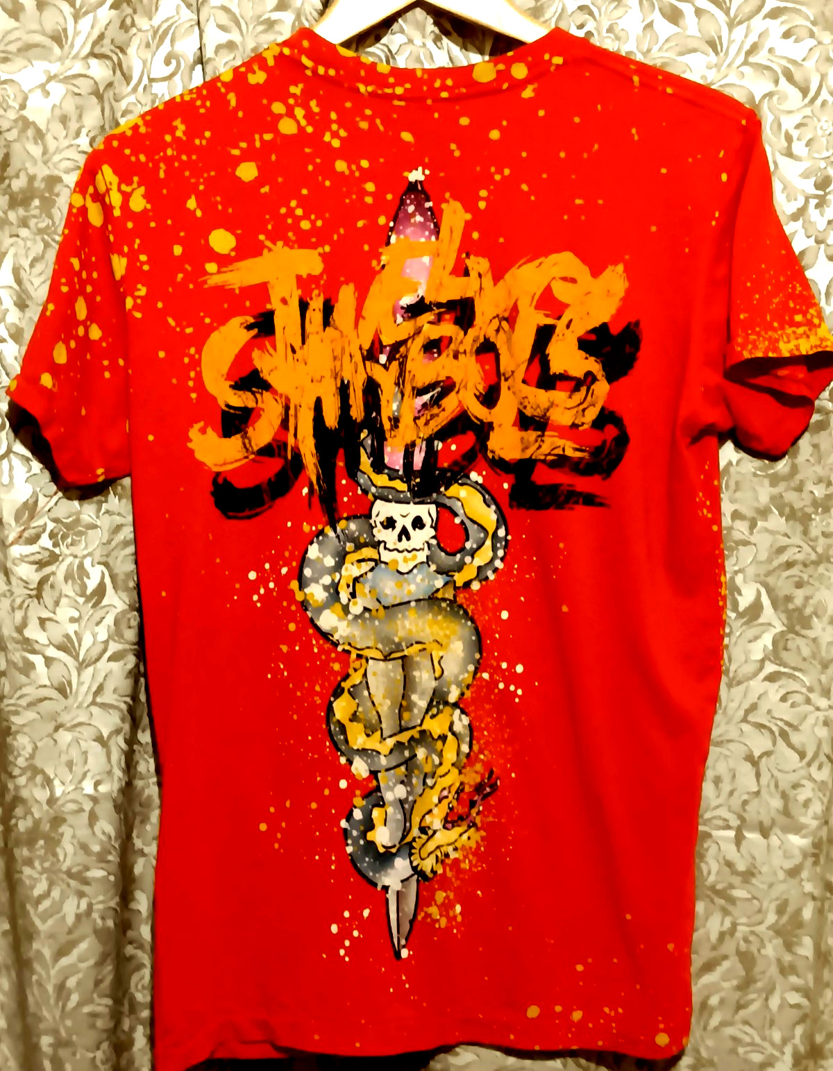 TWELVE SYMBOLS Men’s T-shirt Size M – Skull & Beads Two Side