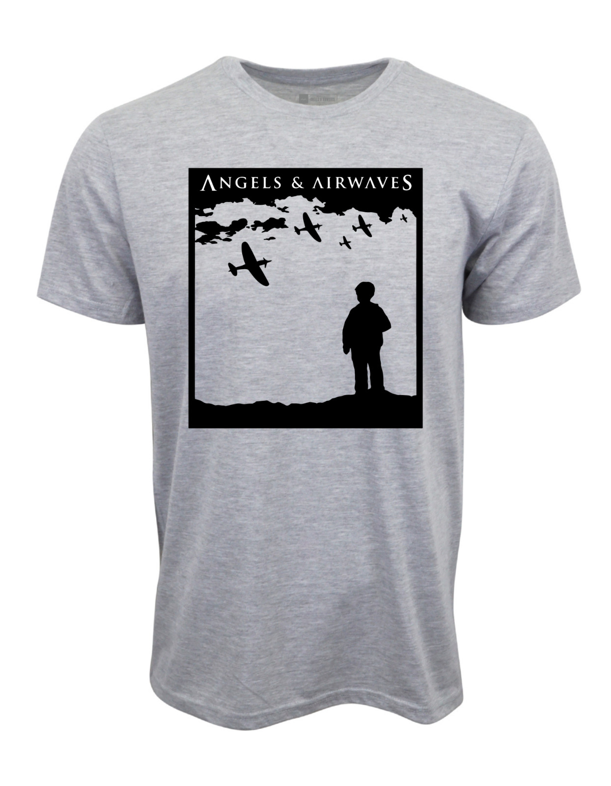 MENS ANGELS AND AIRWAVES GRAY T SHIRT