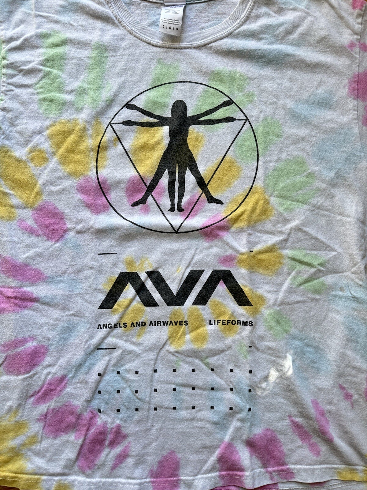 Angels And Airwaves 2021 Lifeforms Tour Shirt Sz L Tie Dye Tom Delonge Blink 182