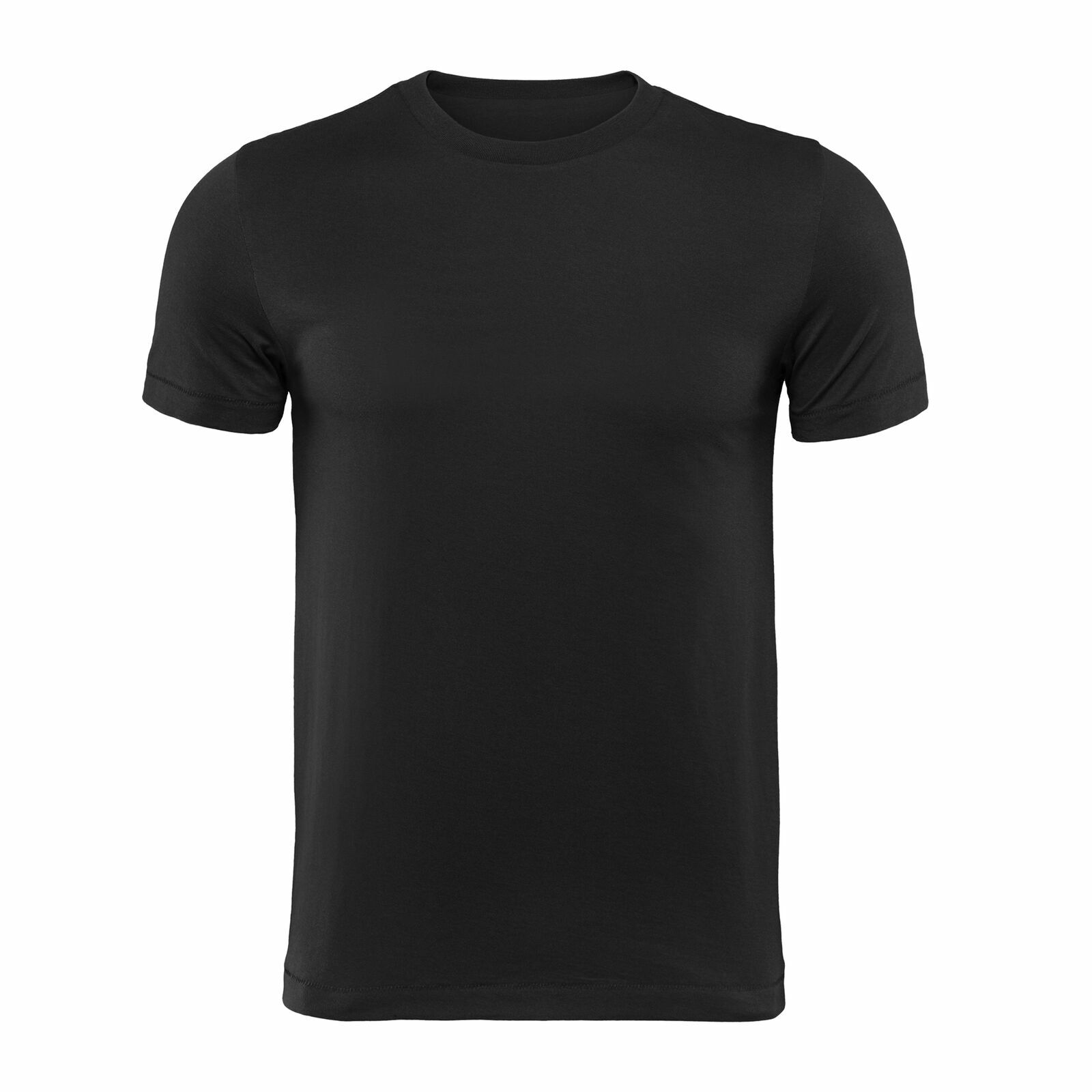 Mens 1/2/4 Pack T-Shirt Black Plain Cotton T-Shirts Tee Crew Neck Size XS-2XL
