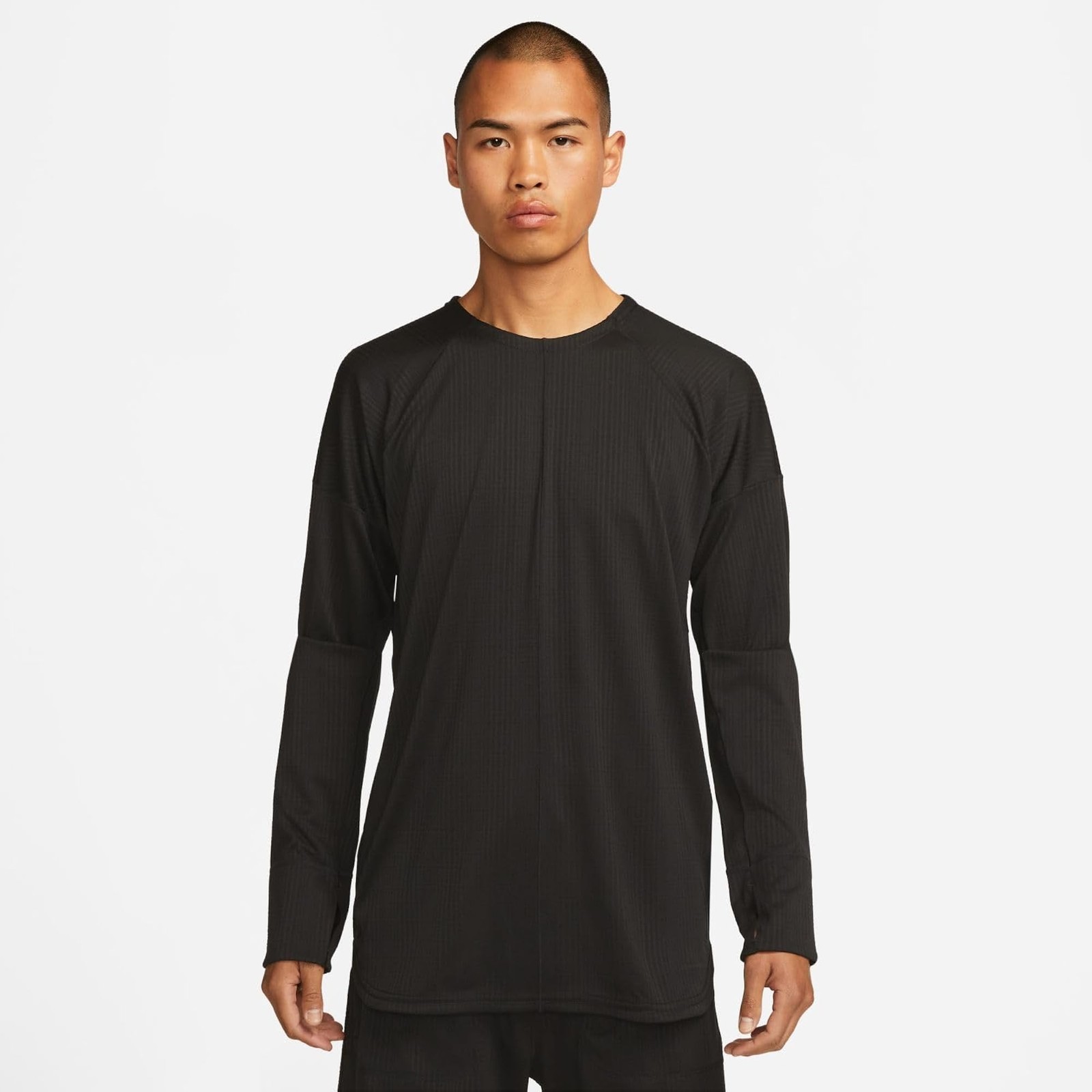Nike Yoga Men’s Dri-FIT Crew Top (Black/Black, FB7775-010) Size Medium – black –