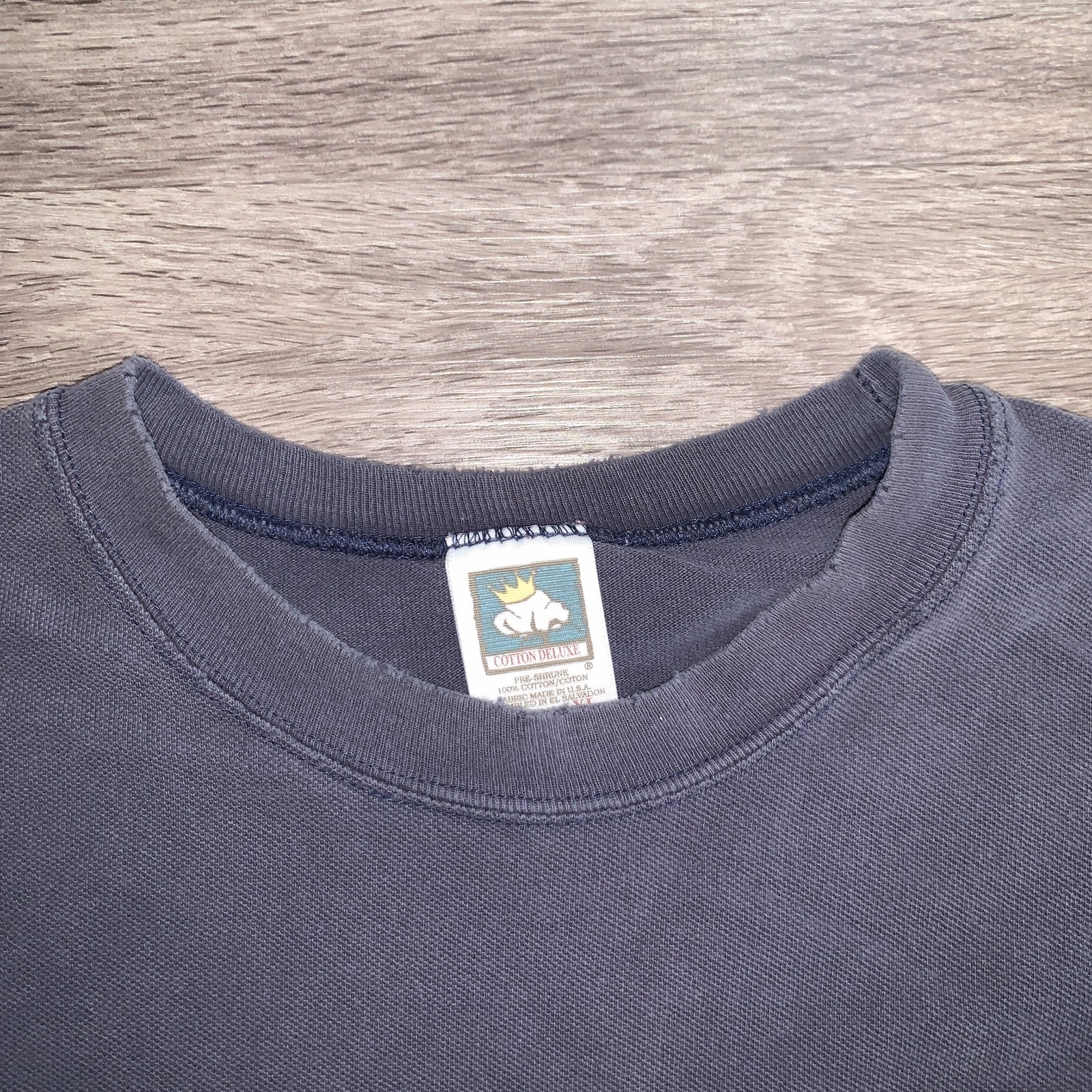 Vintage Faded Blue Microsoft SQL Server 7.0 Embriodered Knit Tech T-Shirt Sz. XL