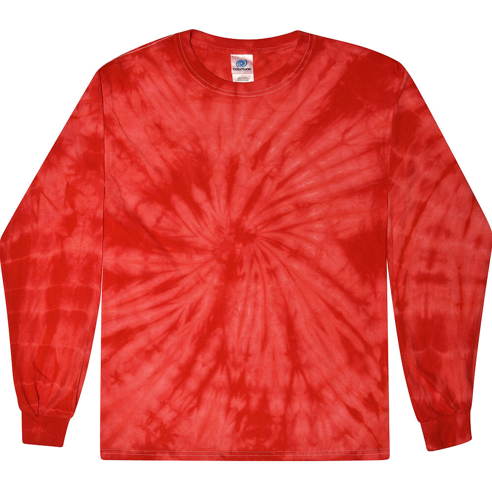 Long Sleeve Tie Dye T-Shirts Multicolor Adults & Kids Size Cotton Colortone