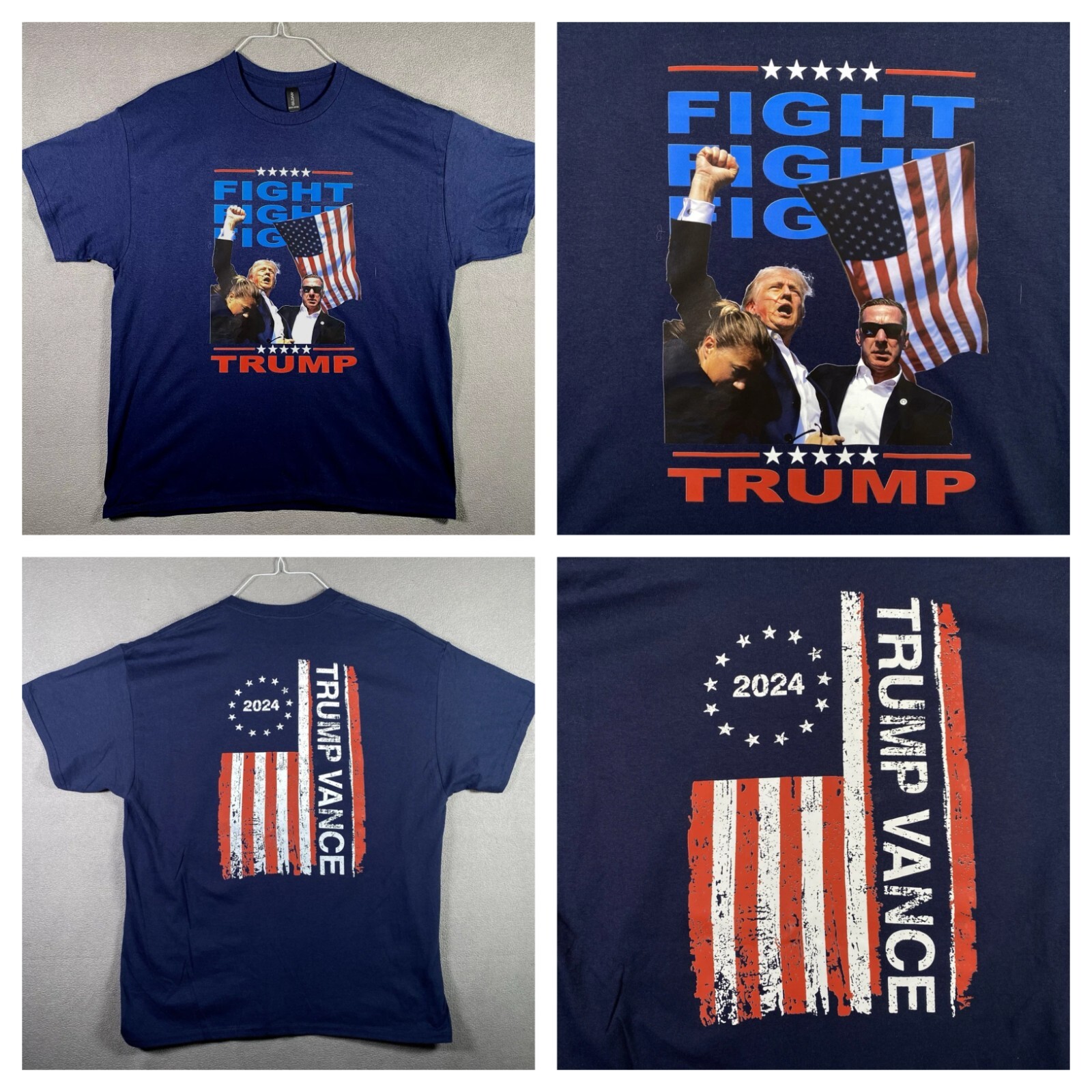 Trump Fist Pump Fight Fight 2024 Election Shirt DJT 2024 Vance Campaign Tee