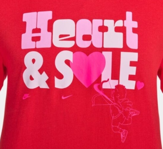 AUTHENTIC NIKE HEART AND SOLE VALENTINE’S DAY T-SHIRT FQ3779-657