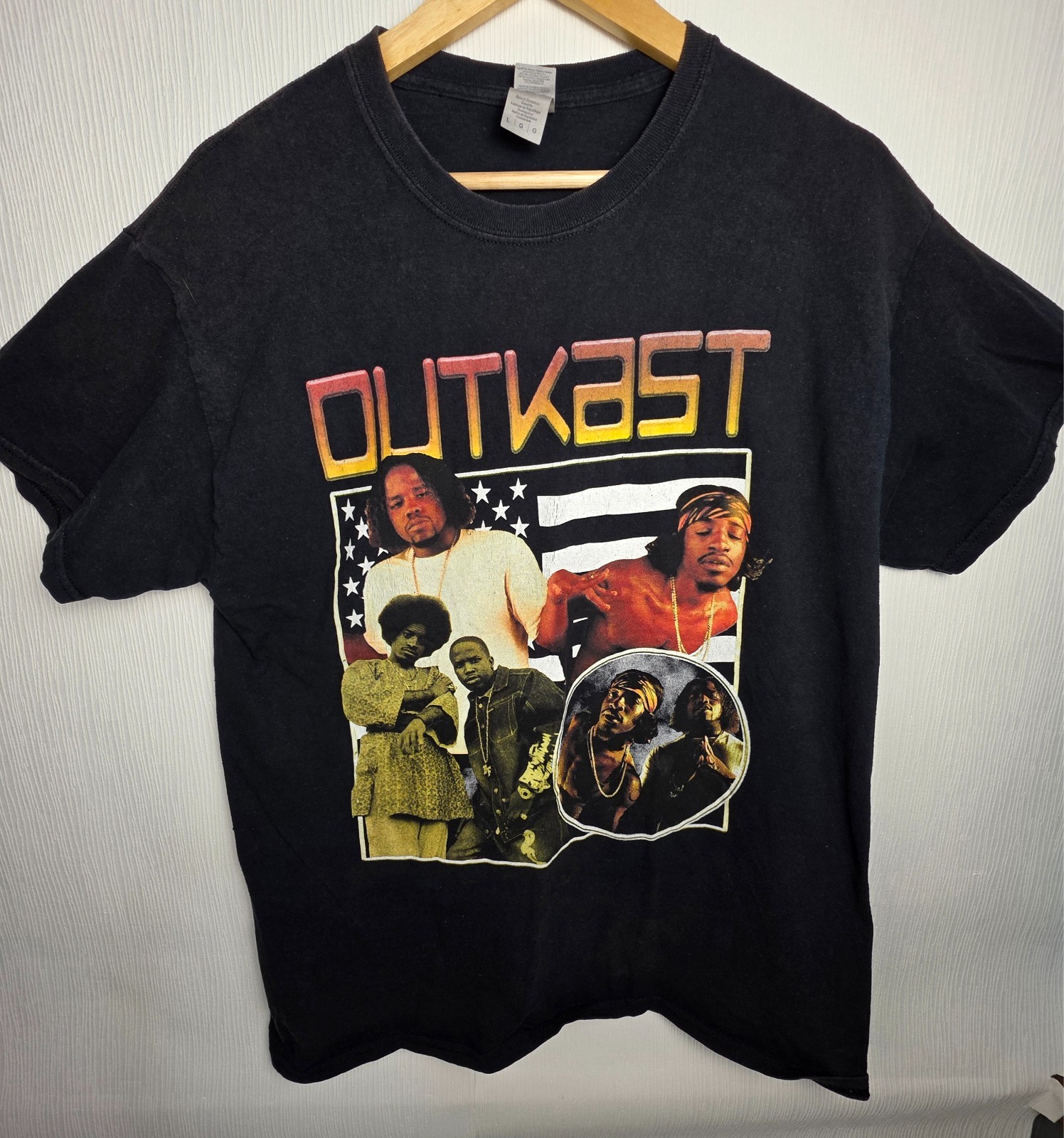 Outkast Graphic T Shirt Large Hip Hop Rap Andre 3000 Big Boi Black Tee